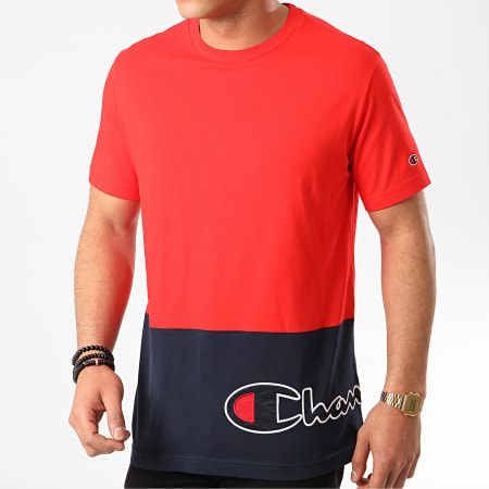 Champion - Tee Shirt 214208 Rouge Bleu Marine