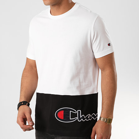 Champion - Tee Shirt 214208 Blanc Noir