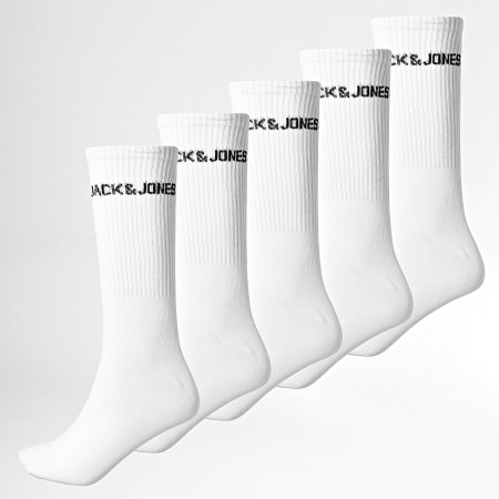 Jack And Jones - 5 paia di calzini basic logo bianco