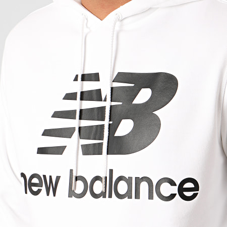 New Balance - Sweat Capuche Essential Stacked Logo 690950 Blanc