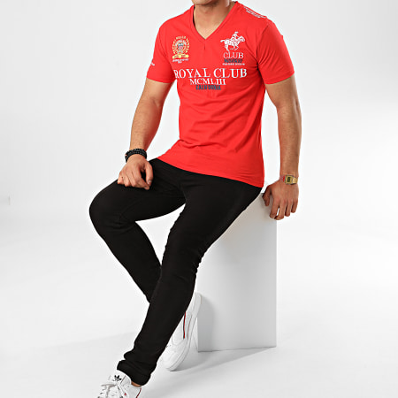 Geographical Norway - Tee Shirt Col V Jisac Rouge