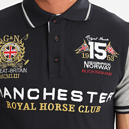 Geographical Norway - Polo Manches Courtes Kingston Bleu Marine