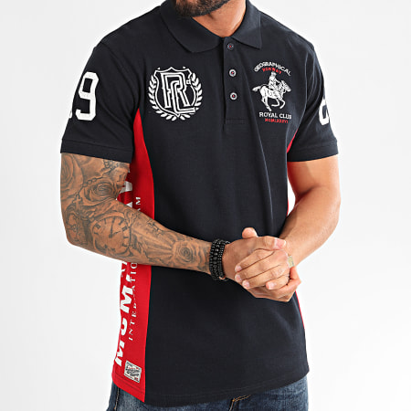 Geographical Norway - Polo Manches Courtes Kindy Bleu Marine Rouge