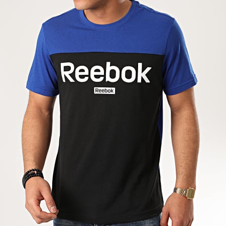 Reebok - Tee Shirt FS1635 Noir Bleu Roi