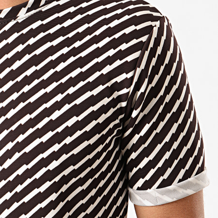 Frilivin - Tee Shirt Oversize 13813 Marron Foncé Blanc