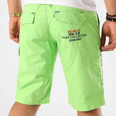 Geographical Norway - Short Chino Papillon Vert Fluo
