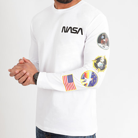 NASA - USA Back Maglietta a manica lunga bianca