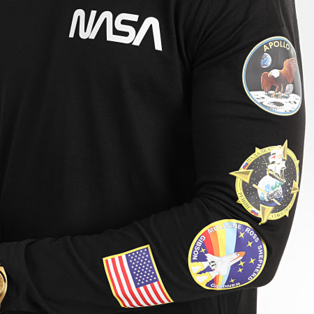NASA - USA Back Maglietta a maniche lunghe nera