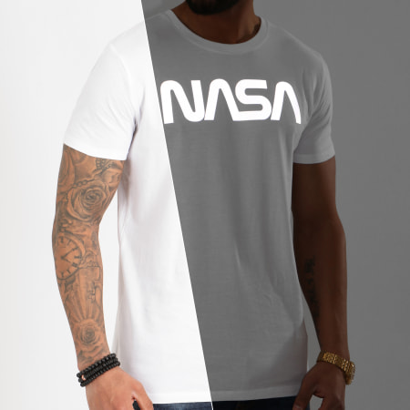 NASA - Camiseta Reflectante Logo Gusano Blanca