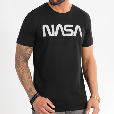 NASA - Tee Shirt Worm Logo Reflective Noir