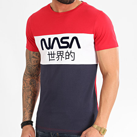 NASA - Tee Shirt Japan Tricolore Bleu Marine Blanc Rouge