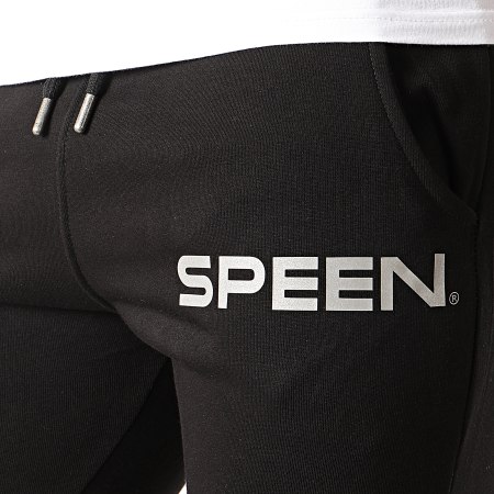 Speen - Pantalon Jogging Typo Noir Réfléchissant