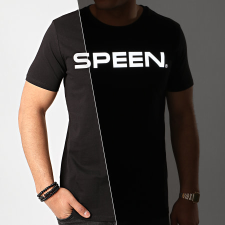 Speen - Tee Shirt Typo Noir Réfléchissant