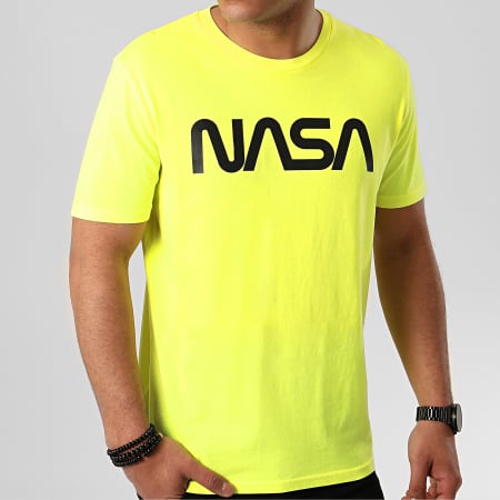 NASA - Tee Shirt Worm Logo Jaune Fluo