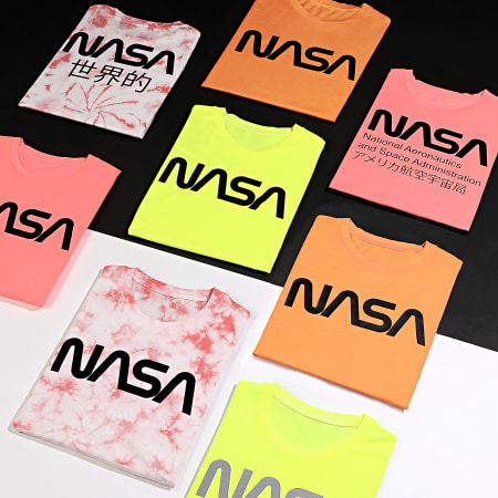 NASA - Tee Shirt Worm Logo Jaune Fluo