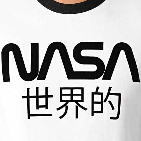 NASA - Camiseta Ringer Japan Blanco Negro