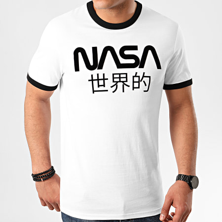 NASA - Camiseta Ringer Japan Blanco Negro