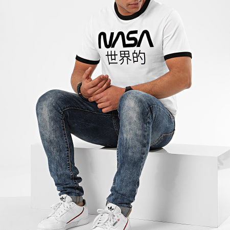 NASA - Tee Shirt Ringer Japan Blanc Noir