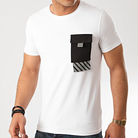 Zayne Paris  - Tee Shirt Poche TX-517 Blanc Réfléchissant
