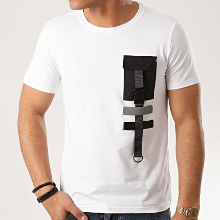 Zayne Paris  - Tee Shirt Poche TX-516 Blanc