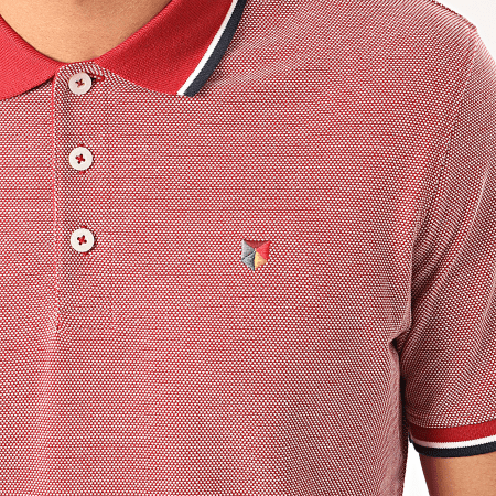 Jack And Jones - Polo Manches Courtes Bluwin Rouge Chiné