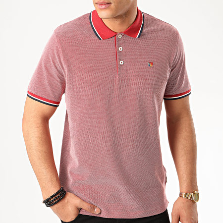 Jack And Jones - Polo Manches Courtes Bluwin Rouge Chiné