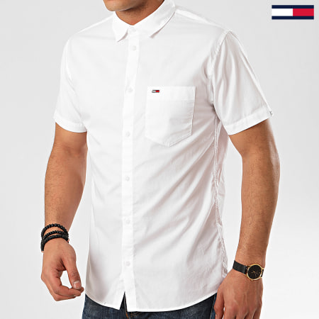 Tommy Jeans - Chemise Manches Courtes Poplin 7923 Blanc