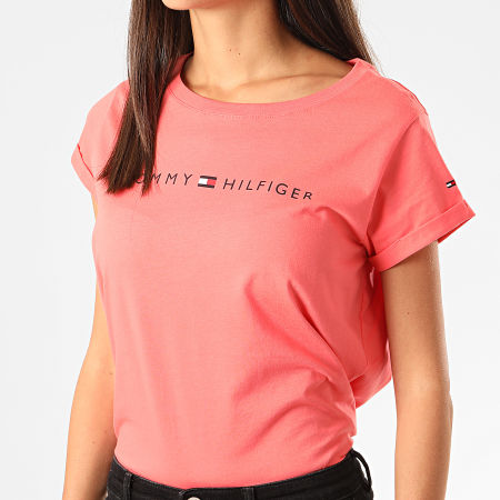 Tommy Hilfiger - Tee Shirt Femme RN Logo 1618 Corail