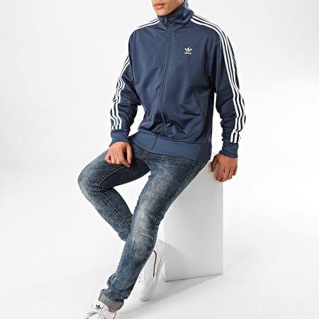 Adidas Originals - Veste Zippée A Bandes Firebird FM3810 Bleu Marine