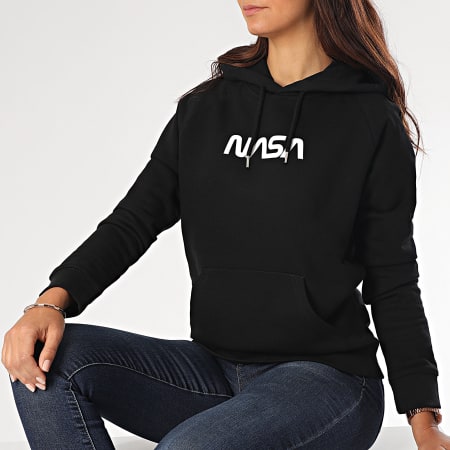 NASA - Sweat Capuche Femme Worm Logo Noir