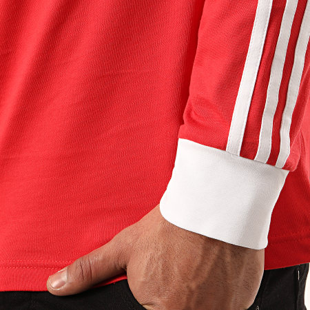 Adidas Originals - Tee Shirt Manches Longues A Bandes 3 Stripes FM3776 Rouge