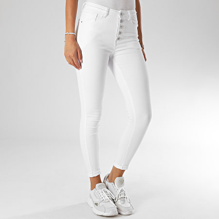 Jean Skinny Blanc Femme Marque Disco Taille UK 14 (W32, L34) – Occasion Très Bon état, En Coton élastique, Coupe Affinante