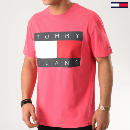 Tommy Jeans - Tee Shirt Tommy Flag 7009 Rose