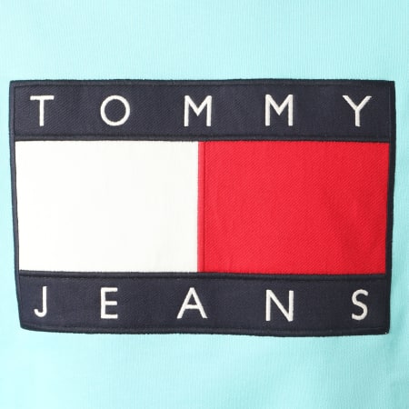 Tommy Jeans - Sweat Crewneck Tommy Flag 7201 Bleu Clair