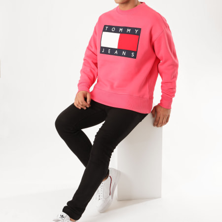 Tommy Jeans - Sweat Crewneck Tommy Flag 7201 Rose