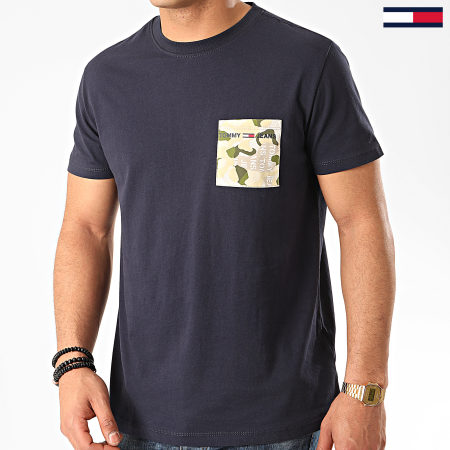 Tommy Jeans - Tee Shirt Poche Contrast Pocket 8097 Bleu Marine