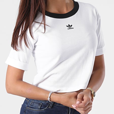 Adidas Originals - Tee Shirt Crop Femme FM2556 Blanc