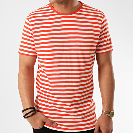 Blend - Tee Shirt A Rayures 20710167 Rouge Blanc