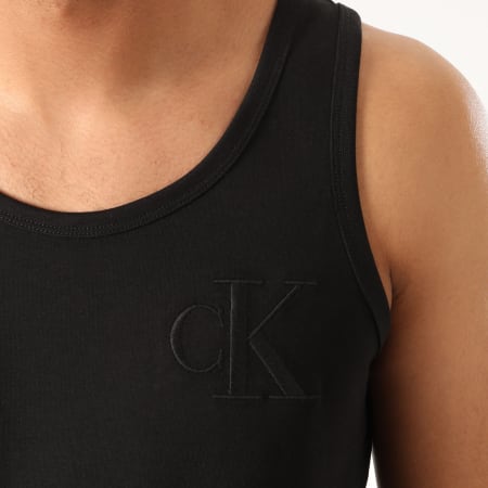 Calvin Klein - Débardeur Slim Tonal CK Embroidered 5284 Noir