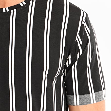 Frilivin - Tee Shirt Oversize A Rayures 13883 Noir