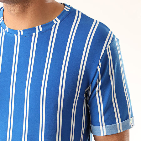 Frilivin - Tee Shirt Oversize A Rayures 13883 Bleu Roi