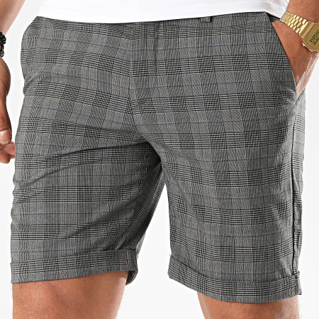 Jack And Jones - Short Chino A Carreaux Connor Akm 916 Gris Anthracite