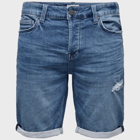 Only And Sons - Short Jean Regular Ply Bleu Denim