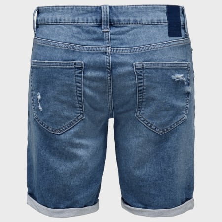Only And Sons - Short Jean Regular Ply Bleu Denim