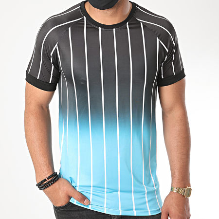 Aarhon - Tee Shirt 13871 Dégradé Noir Bleu