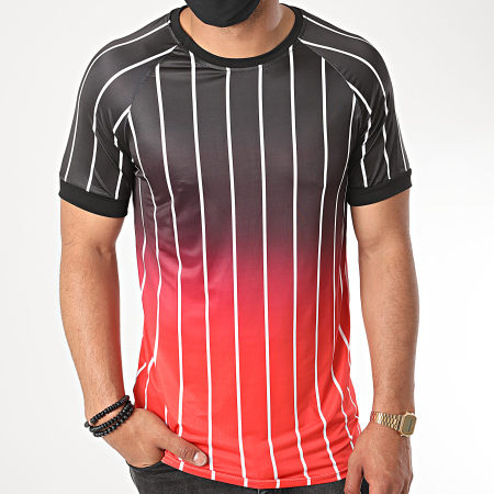 Aarhon - Tee Shirt 13871 Dégradé Noir Rouge