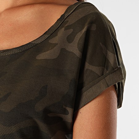 Urban Classics - Tee Shirt Femme TB1635 Vert Kaki Camouflage