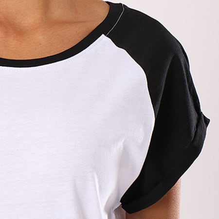 Urban Classics - Tee Shirt Oversize Femme TB1913 Blanc Noir
