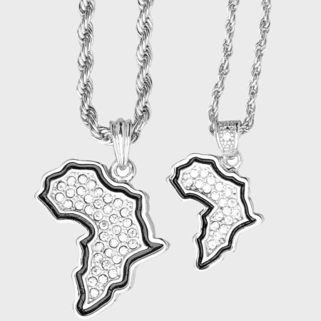 California Jewels - Lot De 2 Pendentifs Africa Argenté