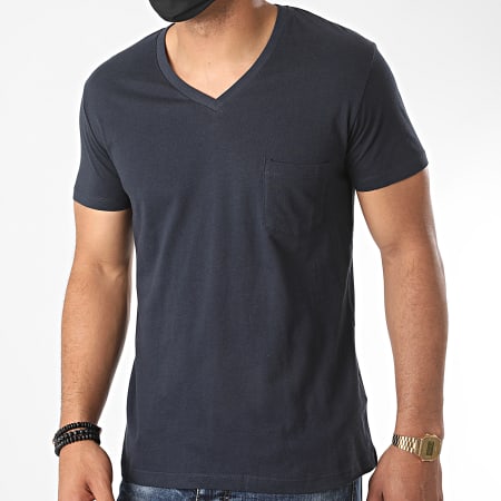 Urban Classics - Camiseta cuello pico TB497 Azul marino